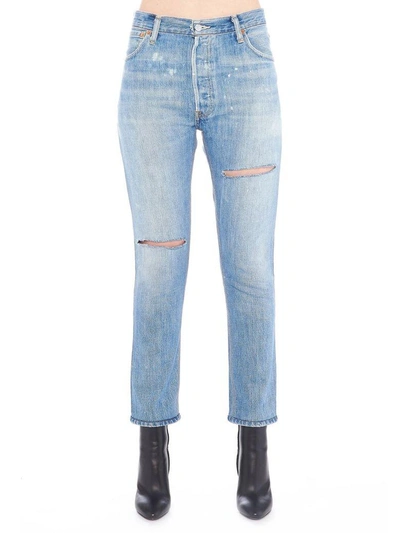 Re/done Ripped Jeans In Blue