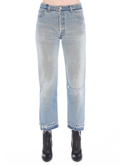 Re/done Stone Pipe Jeans In Blue