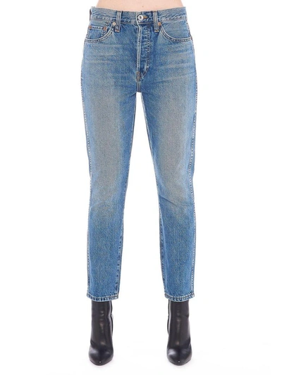 Re/done Re-done Trucker Jeans In Blue