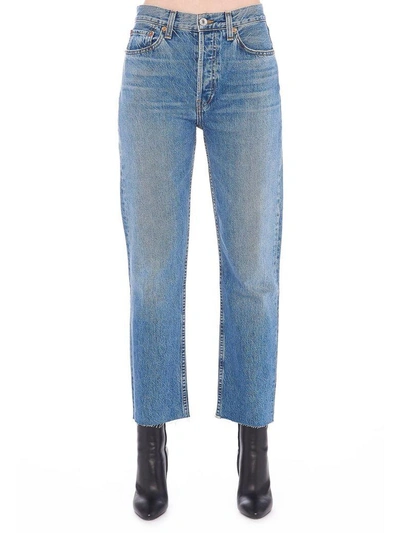 Re/done 'stove Pipe' Jeans In Blue