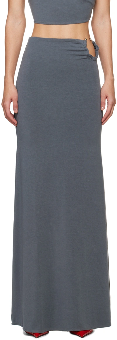 Jade Cropper Gray O-ring Maxi Skirt In Grey