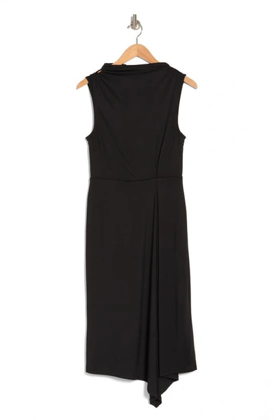 Collective Concepts Sleeveless Asymmetric Hem Dress In Black