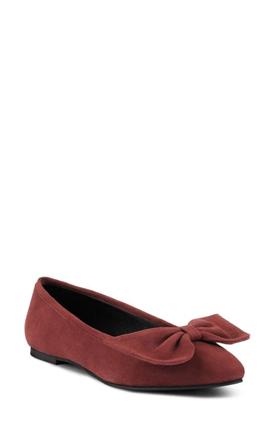Rag & Co Chuckle Bow Ballerina Flat In Red