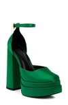 Rag & Co Martini Platform Pump In Green