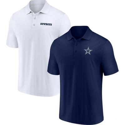 Fanatics Branded Navy/white Dallas Cowboys Dueling Two-pack Polo Set