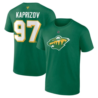 Fanatics Branded Green Kirill Kaprizov Minnesota Wild Authentic Stack Name & Number T-shirt