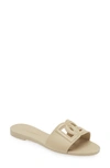 Dolce & Gabbana Bianca Interlock Slide Sandal In Beige