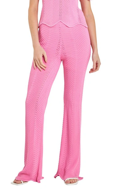 English Factory Wavy Knit Pants In Pink