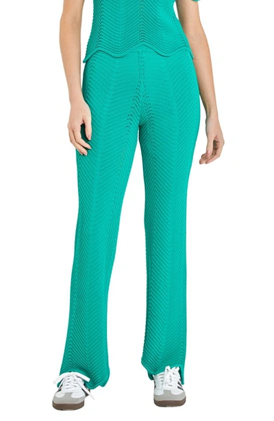 English Factory Wavy Knit Trousers In Green