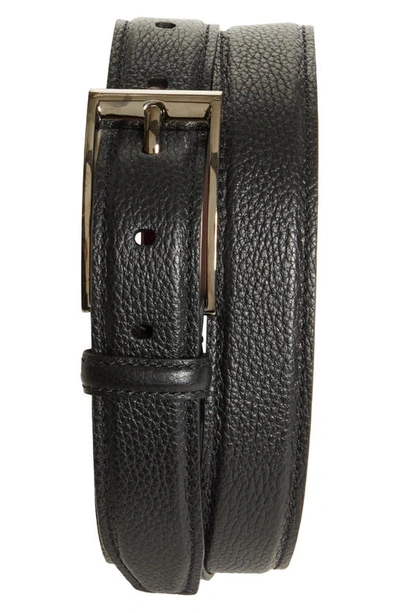 Christian Louboutin Bizz Leather Belt In Black/ Loubi/ Gun Metal