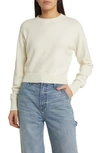 Treasure & Bond Relaxed Pima Cotton Blend Pullover Sweater In Ivory Dove