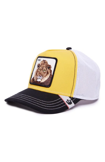 Goorin Bros Mv Lion Patch Trucker Hat In Yellow