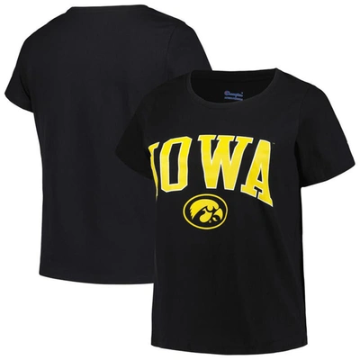 Profile Black Iowa Hawkeyes Plus Size Arch Over Logo Scoop Neck T-shirt
