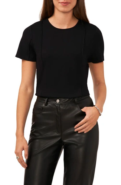 Halogen Seamed Woven Top In Rich Black