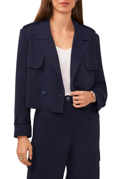 Halogen Crop Trench Jacket In Classic Navy