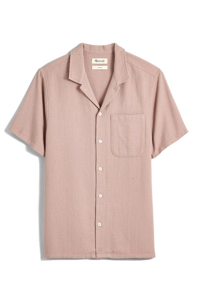 Madewell Woven Waffle Cotton Easy Shirt In Vintage Petal