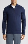 Swannies Lukas Quarter Zip Waffle Golf Pullover In Navy