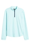 Swannies Emery Quarter Zip Golf Pullover In Aqua