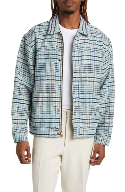 Bogey Boys X  Houndstooth Check Jacket In Blue Houndstooth Check