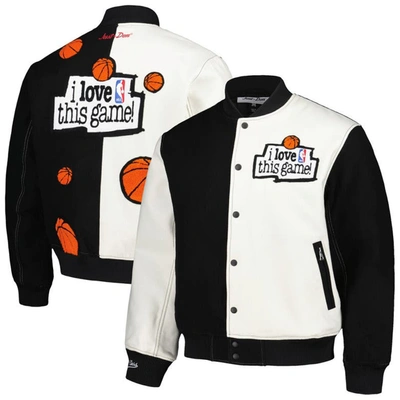 Mitchell & Ness X Just Don Black/white Nba I Love This Game! Full-snap Jacket