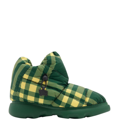 Burberry Check Pillow Ankle Boots In Primrose