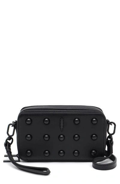 Thacker Ronnie Studded Leather Crossbody Bag In Black