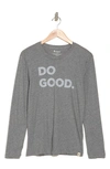 Cotopaxi Do Good Organic Cotton Blend Long Sleeve T-shirt In Heather Grey