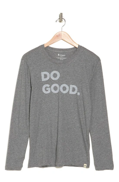 Cotopaxi Do Good Organic Cotton Blend Long Sleeve T-shirt In Heather Grey