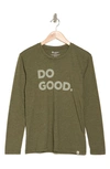 Cotopaxi Do Good Organic Cotton Blend Long Sleeve T-shirt In Pine