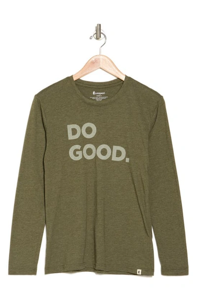 Cotopaxi Do Good Organic Cotton Blend Long Sleeve T-shirt In Pine