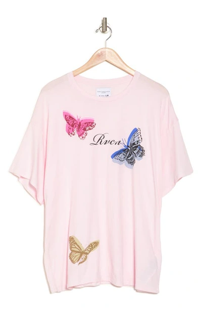 Rvca Wings Butterfly Graphic T-shirt In Petal