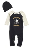 Volcom Babies'  Long Sleeve Romper & Beanie Set In Black