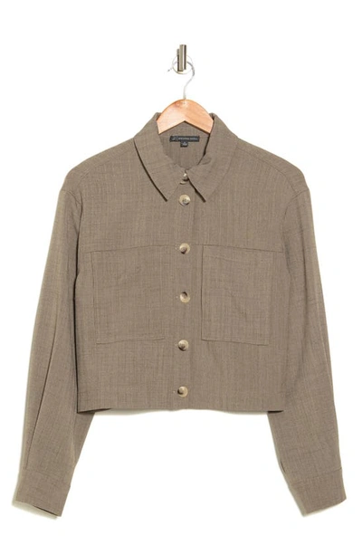 Adrianna Papell Utility Jacket In Fade Olive Ivory Shadow Stripe