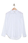 Habitual Long Sleeve Button-up Tunic Shirt In White
