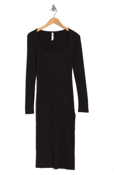 Rvca Avenue Long Sleeve Midi Dress In Rvb- Black