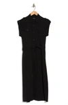 Rag & Bone Roxanne Cap Sleeve Utility Shirtdress In Black
