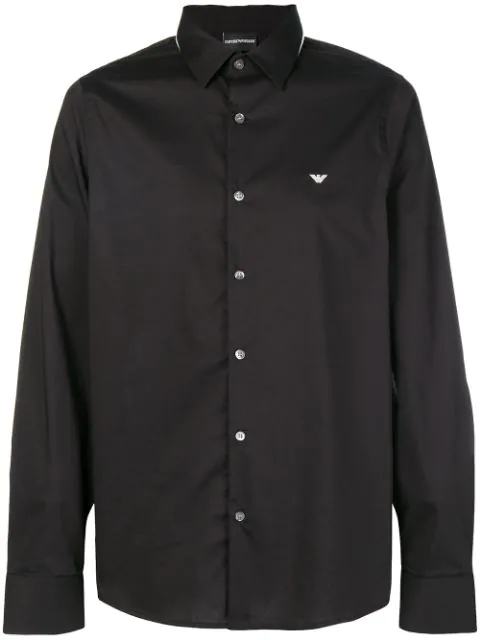 Emporio Armani Logo Shirt In Black | ModeSens