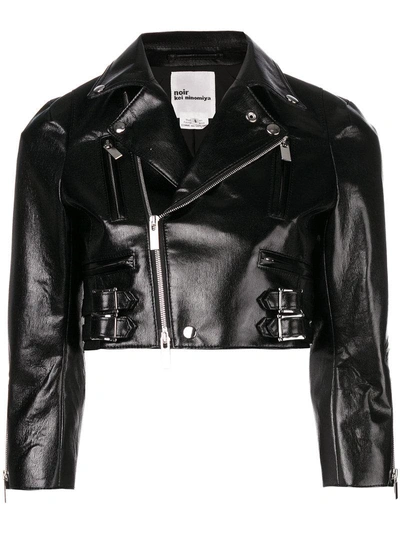 Comme Des Garçons Noir Kei Ninomiya Cropped Biker Jacket - Black