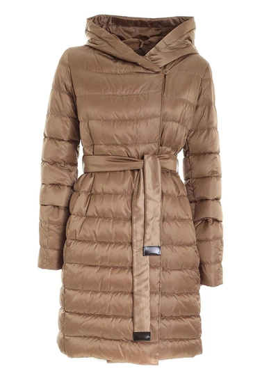 Max Mara Women's Novef Brown Reversible Padded Long Coat