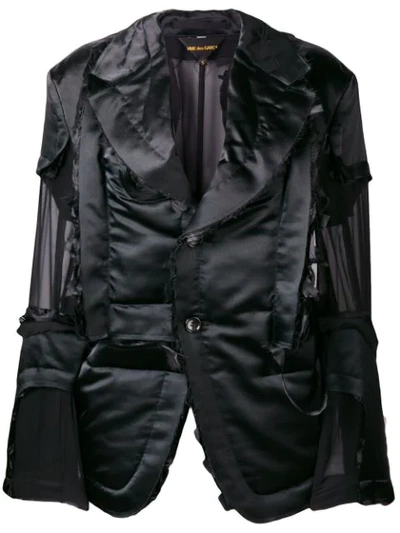 Comme Des Garçons Sheer Detailed Jacket In Black