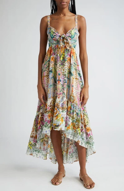 Camilla Flowers Of Neptune Tie Front High Low Dress