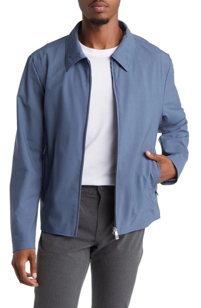 Hugo Boss Hanry Wool Blend Jacket In Open Blue