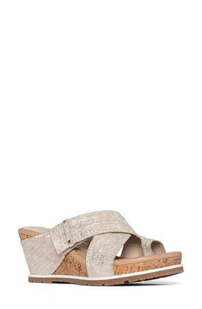 Donald Pliner Platform Wedge Sandal In Platino / Cork