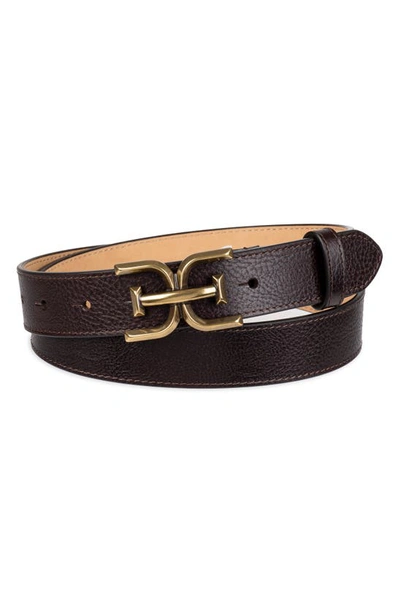 Sam Edelman Logo Buckle Leather Belt In Brown