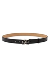 Sam Edelman Logo Buckle Leather Belt In Black