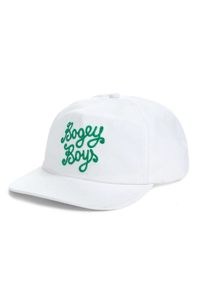 Bogey Boys Essential Logo Embroidered Snapback Baseball Cap In White