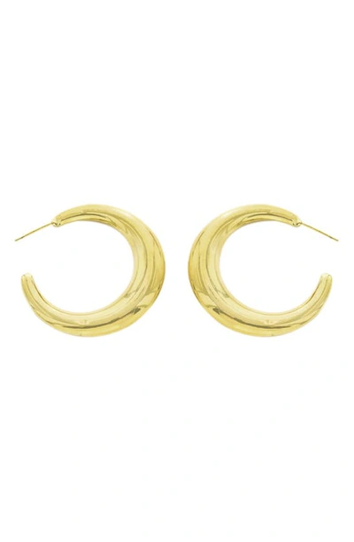 Panacea Polished Huggie Hoop Earrings In Gold