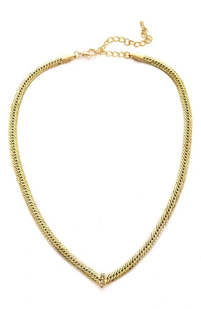 Panacea Crystal Chain Necklace In Gold