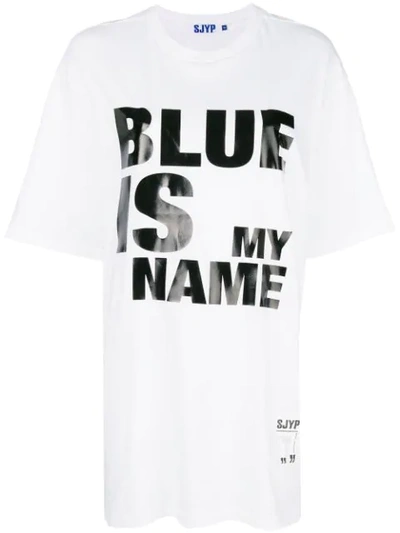 Sjyp Blue Is My Name T In White