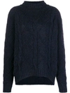 Jil Sander Cable-knit Roll-neck Sweater - Blue